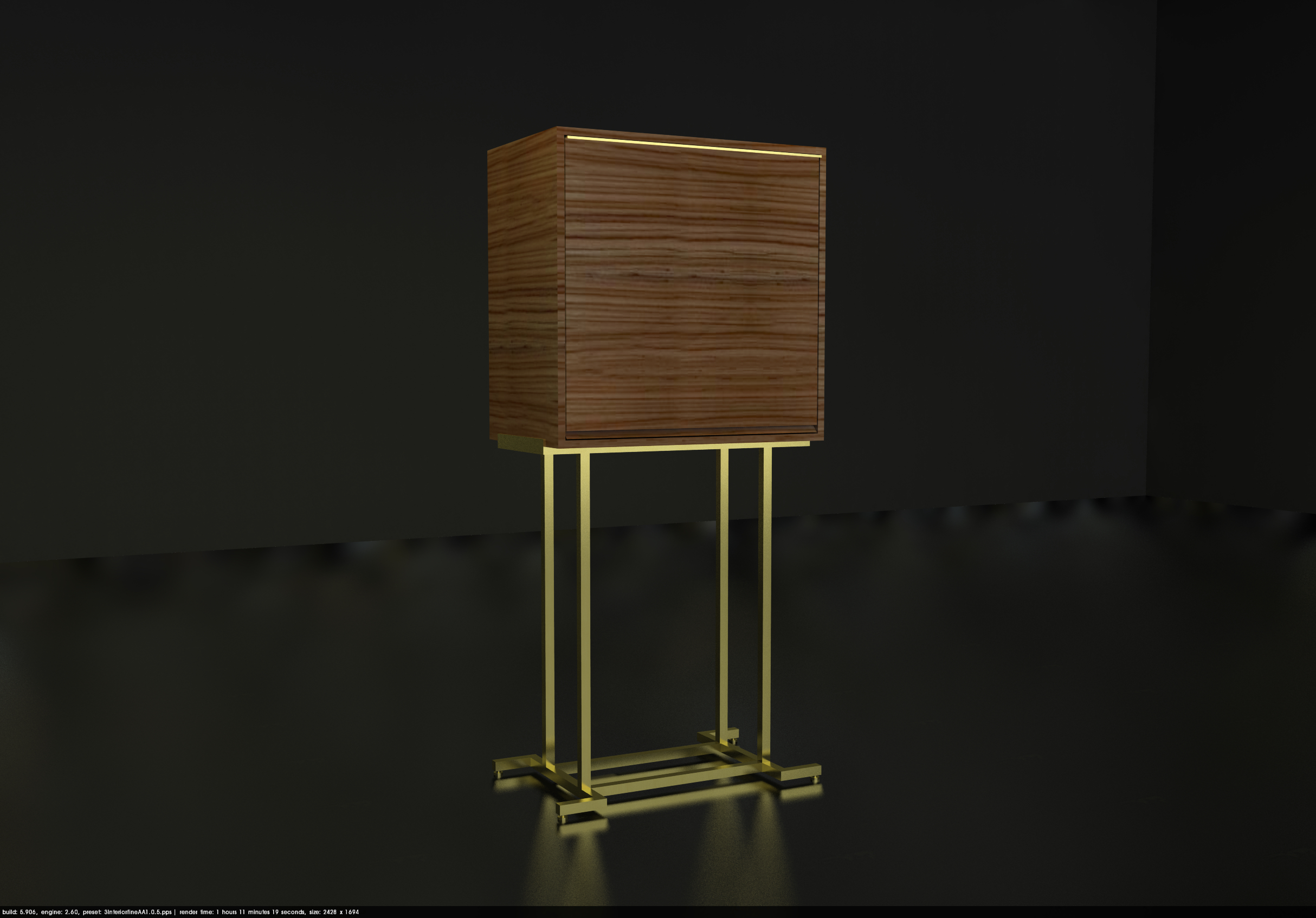 H-Leg Series Brass Desk