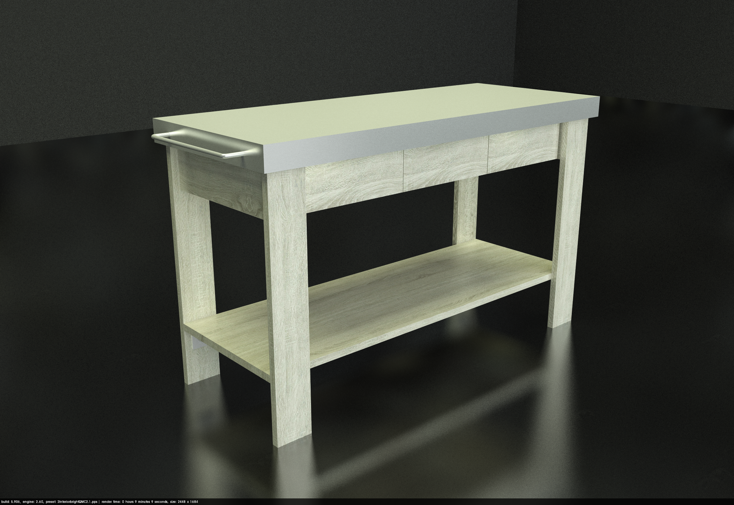 Zinc Oak Leg Console